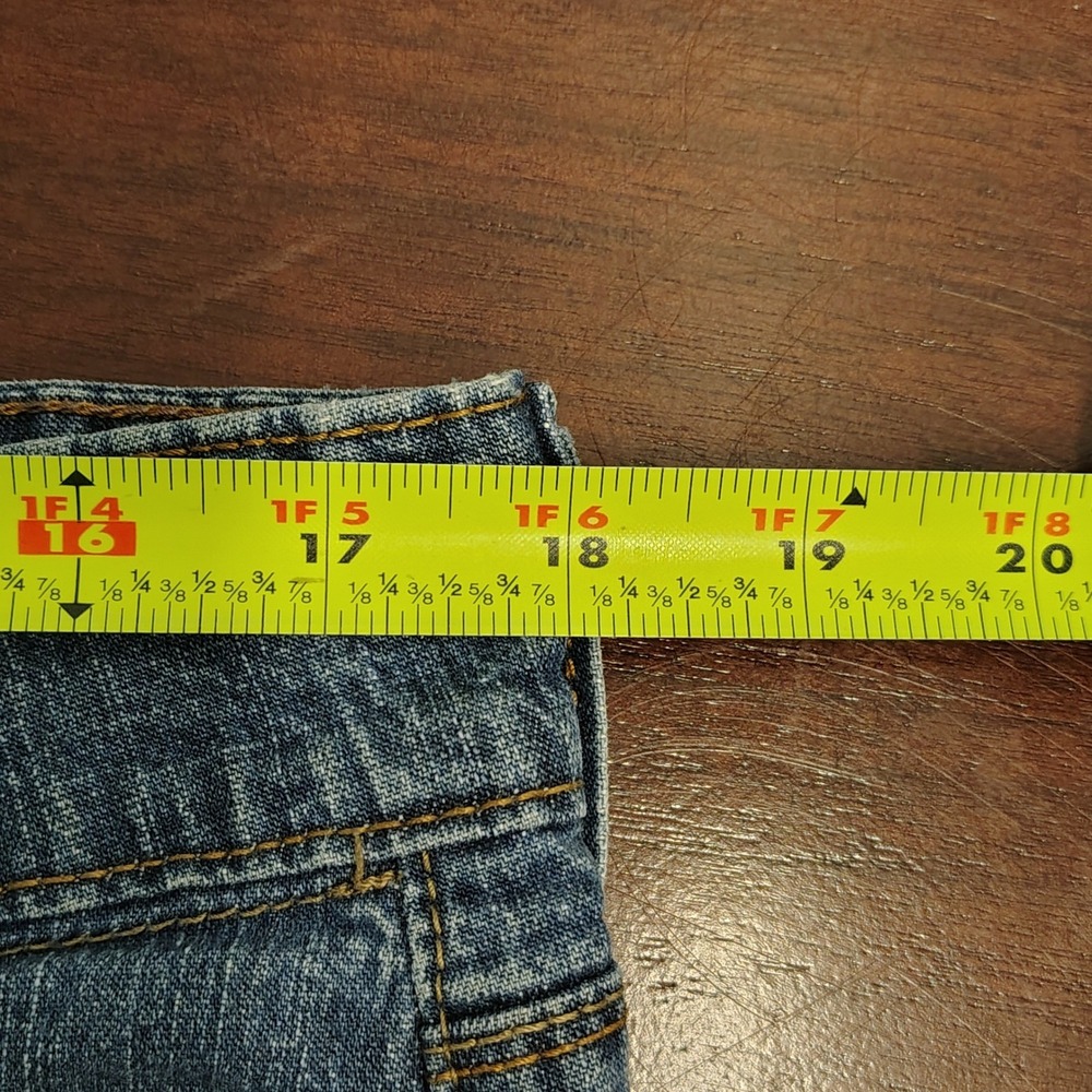 Levi Strauss Signature Women Blue Crop Capri Jeans Mid Rise Straight Leg Size 12 - Picture 14 of 14